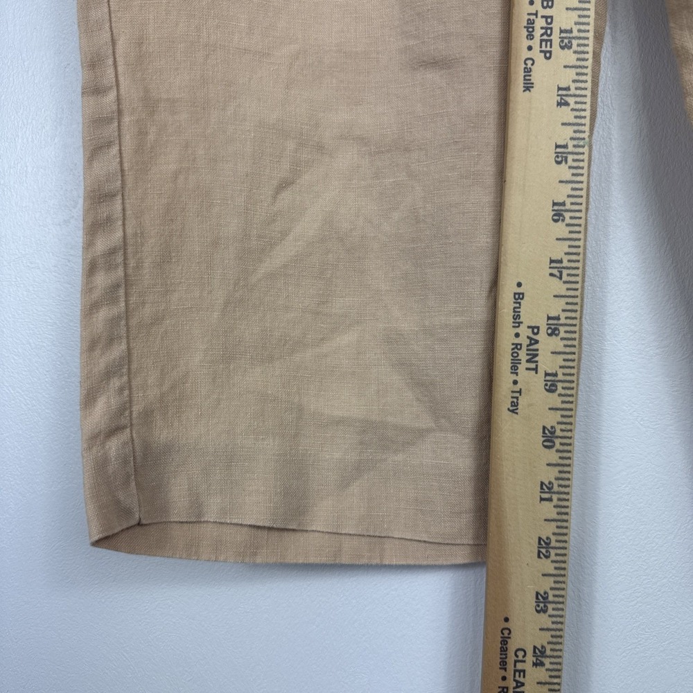 FOCUS 2000 Capri Pants Women's 6 Peach Tan 100% Linen Wide Leg Crop (Waist 32") - Picture 8 of 11